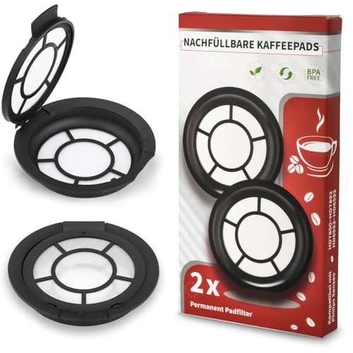 Ancable Nachfüllbare Kaffeepads, 2 Stück Permanent Padfilter für Senseo Kaffeemaschinen, Frei Wählbare Kaffeesorten, Für Kaffeeliebhaber, Kompatibel mit Philips Senseo HD7800-HD7892 Ancable Nachfüllbare Kaffeepads, 2 Stück Permanent Padfilter für Senseo Kaffeemaschinen, Frei Wählbare Kaffeesorten, Für Kaffeeliebhaber, Kompatibel mit Philips Senseo HD7800-HD7892