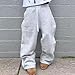 FQZWONG Men's Baggy Sweatpants Y2K Drawstring Elastic Waist Striped Pants Straight Mid Length Trousers Yoga Jogging Pant（Gray,XX-Large