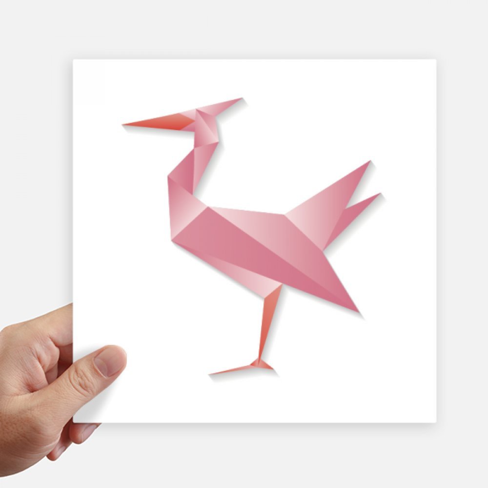Sticker flamant rose origami multicolore 20x20 cm décoratif pour pc portable et mur x4
