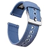 22mm Canvas Quick Release Watch Band Blue Replacement Watch Straps for Men Women