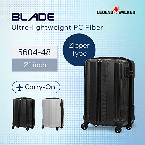 LEGEND WALKER BLADE-Ultralight PC Fiber Luggage, 21-inch, BlackCarbon, 5604-48-BKCB2