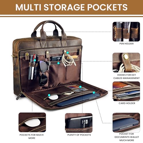 Mens Full Grain Leather Briefcase