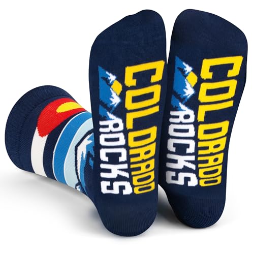 Lavley Colorado Rocks Socks - Unisex Gift for Men and Women One Size With Cool Mountain Design
