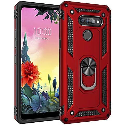 BestST LG K40S Case, LG K40S phone case [Tough Armor] with Reinforced Kickstand and Heavy Duty Protection and Air Cushion Technology for LG K40S,Red Cover