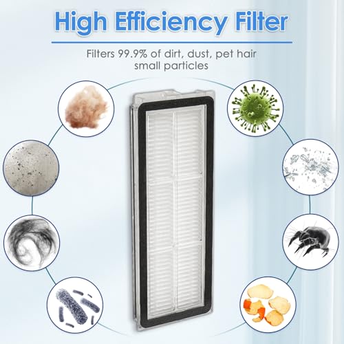 Image of (13 Pack) QRevo S Replacement Parts Compatible with Roborock Qrevo S, Qrevo Pro, Qrevo MaxV, QRevo Plus Robot Vacuum, 1 Roller Brush, 4 Black Side Brushes, 3 Dust Bags, 3 HEPA Filters, 2 Mop Pads