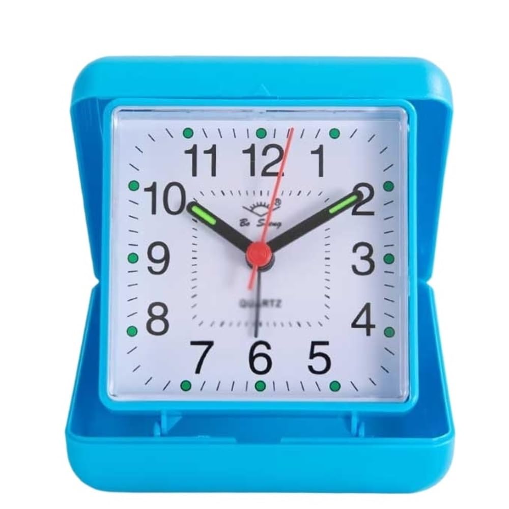 YHxFlux Table clocks Square Analog Alarm Clock Battery Operated for Living Room Bedroom Office School Dormitory Tabletop Easy To Set for bedrooms