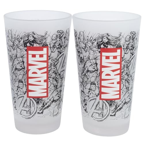 Stor Marvel Lot de 2 verres à eau en verre 490 ml