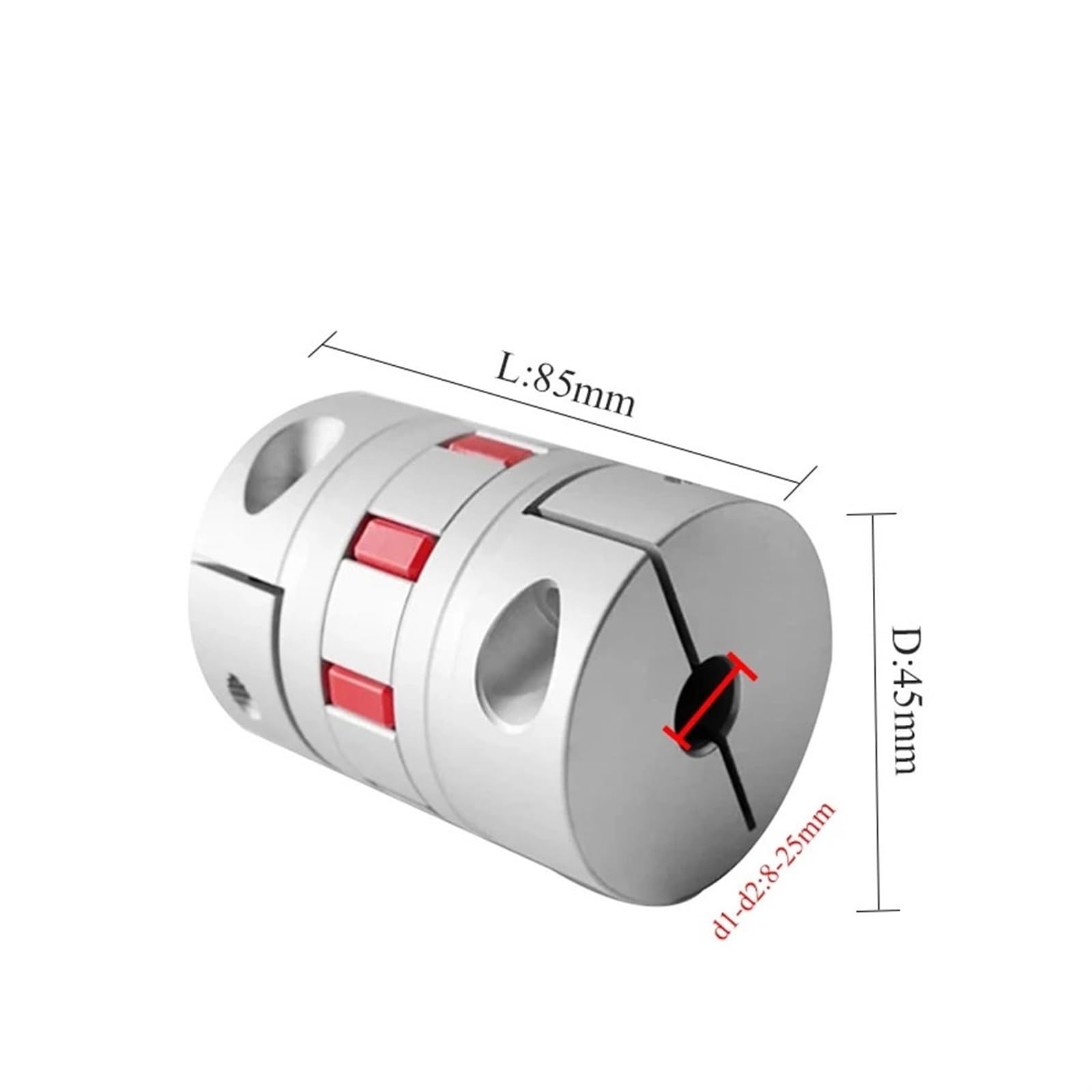 Acoplamiento de sujeción rígido de aluminio Acoplamiento de flor ciruelo, codificador tornillo estrella, acoplamiento elástico alto par, servomotor, aluminio, XB-45X85(XB-45X85-14X14)