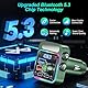 SONRU FM Transmitter Auto Bluetooth 5.3 Adapter Auto, Bass & HiFi Stereo Freisprechanlage für Auto Bluetooth mit [PD 36W & QC 3.0 18W] Schnelles Autoladegerät