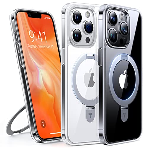TORRAS [2023 Neue Dynamic für iPhone 14 Pro Hülle mit Ständer Transparent Ostand