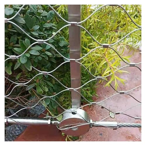 Rete for balaustra flessibile in cavo, recinzione intrecciata antifurto con attacco a scatto da 5 cm/1, mm, facile tagliare(1.2x7m)
