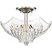 Quoizel WCR1613BN Westchester Leaf-Shaped Glass Semi Flush Mount Ceiling Lighting, 3-Light, 180 Watts, Brushed Nickel (10"H x 13"W)