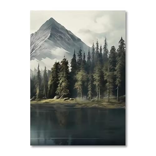 KIYXPWLZQ Forest Fog Wall Art Poster For Living Room Natural Landscape Art Print Quotes Canvas Painting Modern Pictures Home Decor50X70Cm Frameless
