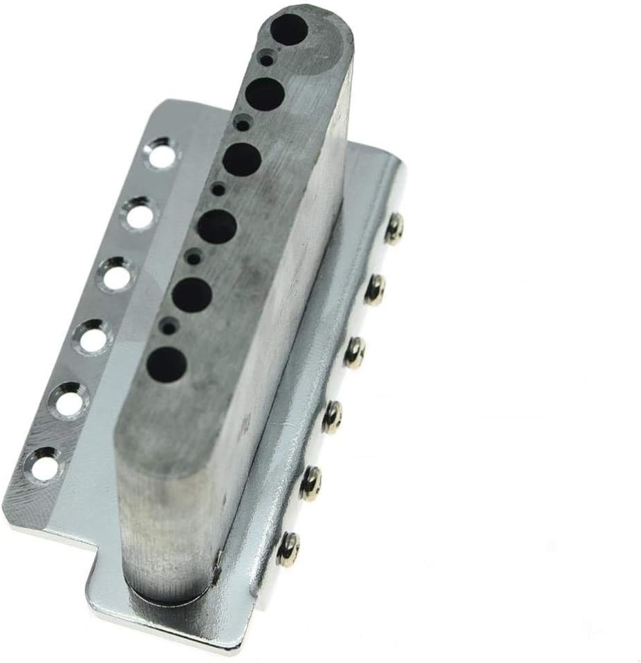 KAISH Chrome Vintage ST Strat Guitar Trem Tremolo Bridge Full Size Block Bent Saddles