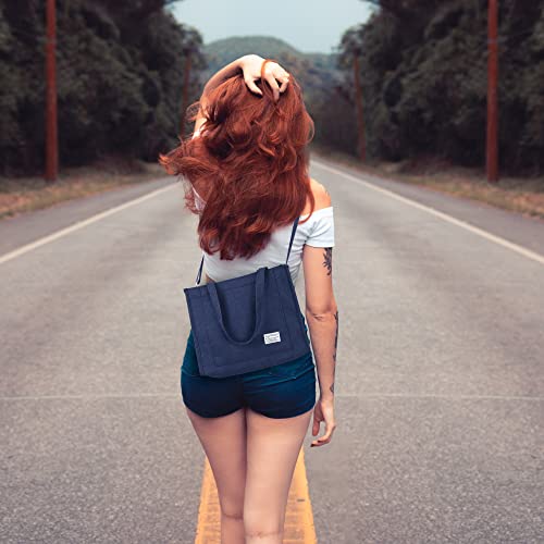 Image of Valleycomfy Corduroy Tote Bag for Women Travel Crossbody Bag | Purse Women Shoulder Bags Work Handbags Everyday Hobo Bag