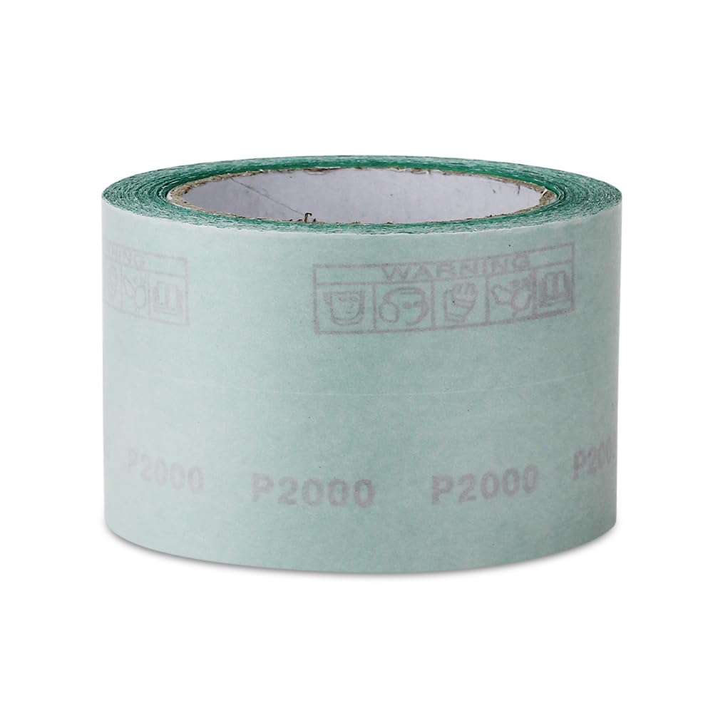 BHA Green Film Longboard PSA Continuous Sanding Roll, 2-3/4" x 20 Yard - Customizable Length, Sticky Back, Low-Dust, Waterproof Aluminum Oxide Sandpaper for Dry or Wet Sanding - 2500 Grit