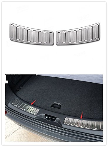 Niceautoitem 2Pcs Rear Inner Bumper Protector Door Sill Plate Cover Kit Trim for Land Rover Discovery Sport 2015 2016 2017