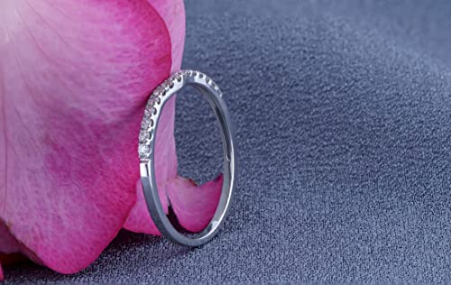 Dazzlingrock Collection 0.25 Carat Round White Diamond Contour Guard Curve Wedding Band for Women in 14K Solid Gold4