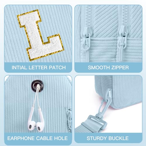 Image of Viverte Small Corduroy Sling Bag Initial Crossbody Bag Fanny Pack for Girls Personalized Birthday Gifts for Teen Girls Gifts