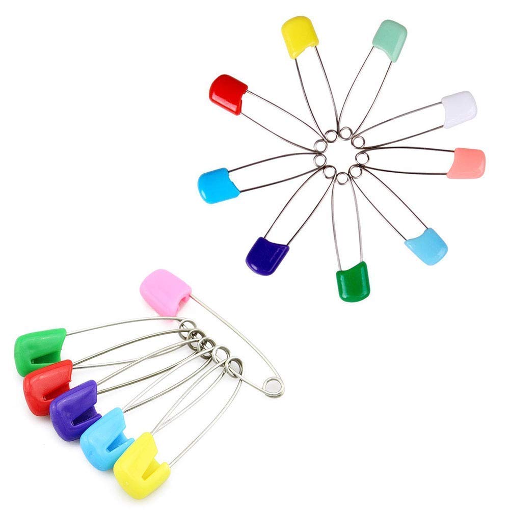 olyclass pañal Pins tradicionales de acero inoxidable Pin de seguridad (Asst) 100pcs