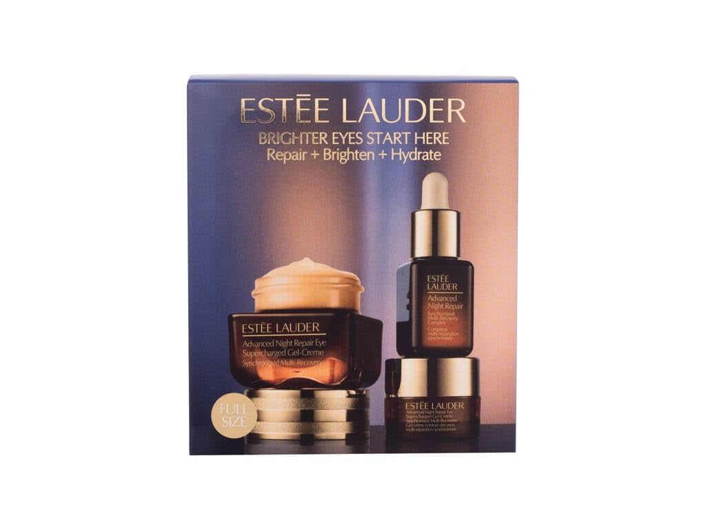 Estée Lauder Advanced Night Repair 3-częściowy zestaw do pielęgnacji skóry w rozmiarze podróżnym, naprawa + rozjaśnia, nawilża, zawiera serum do twarzy 0,23 uncji i krem pod oczy 0,5