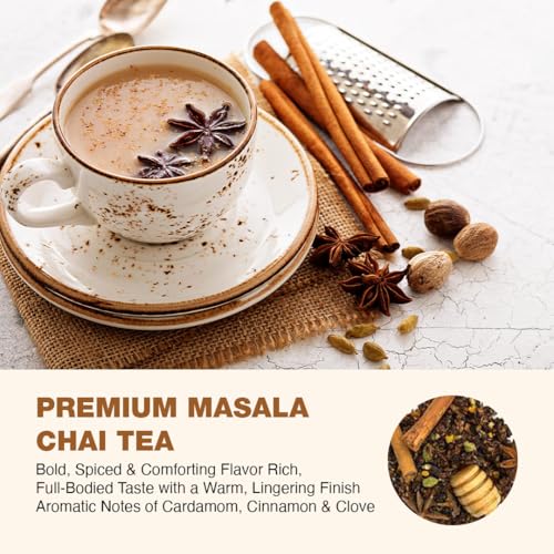 Image of India's Original Hot Masala Chai Tea Bags Spice Chai Black Tea 30 Tea Bags,Sweet, Savoury Spices, Caffeinated,Cinnamon,Cardamom,Clove And Ginger For Rich And Flavorful Enjoy Hot or Iced Kadak Chai
