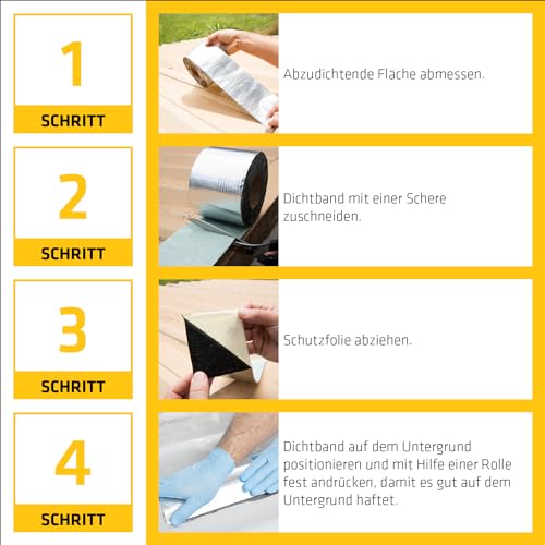 Sika – Dichtungsband – Sika MultiSeal Grau-Grün – für den Außenbereich – selbstklebend und wasserdicht – überstreichbar – 10 m x 100 mm