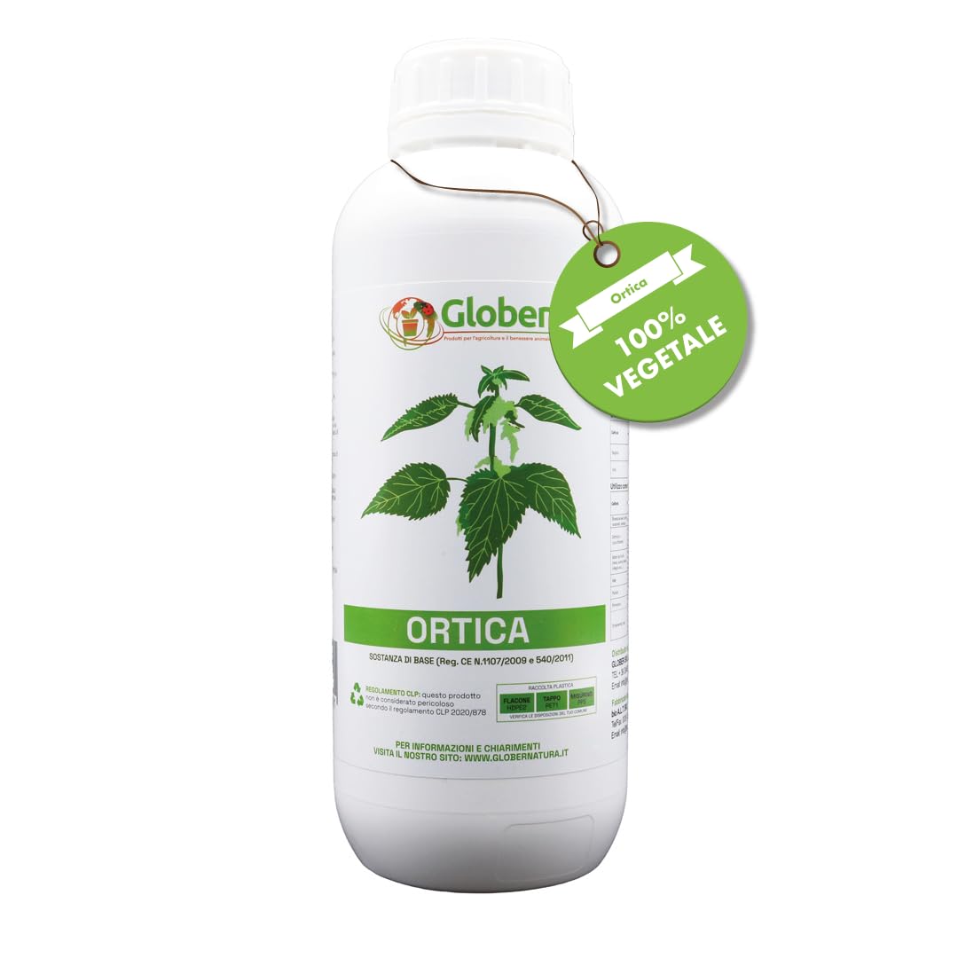 GLOBER Macerato di Ortica liquido 1 litro - Antiparassitario e Insetticida Naturale Contro Insetti e Funghi su Piante Orto Giardino e Frutta