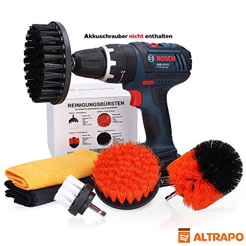 Preisvergleich Produktbild ALTRAPO Bürstenaufsatz Professional für den Akkuschrauber inkl. Mikrofasertücher