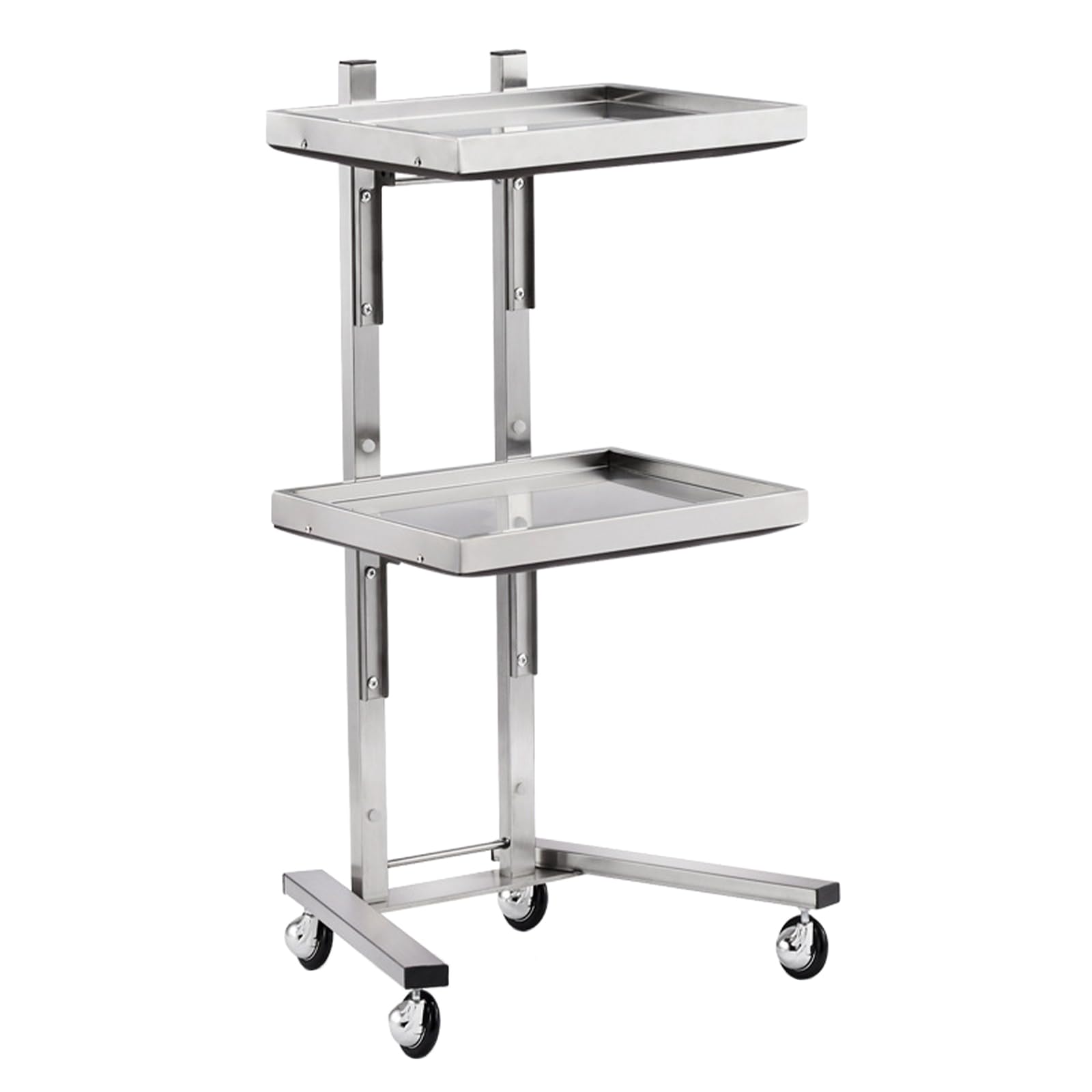 Salon Trolley Cart, 2-Tier Hairdressing Trolley Salon Rolling Cart Stainless Steel Salon Storage Stand with Trays and Wheels for Bedroom Tattoo Shop,Spa Storage Systems 40 x 30 x 86cm