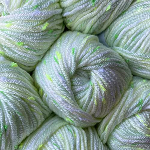 Tweed Twinkles Soft Hypoallergenic Baby Yarn for Knitting Crocheting, 8 skeins, 696 yards/400 Grams, Light Worsted, DK #3 (Mint Green)
