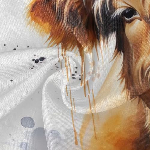 Wajiw 60 Inch Indoor Outdoor Round Tablecloth with Umbrella Hole and Zipper Waterproof Patio Table Cover for Camping Dining Room Party Outdoor Picnic,Highland Cow