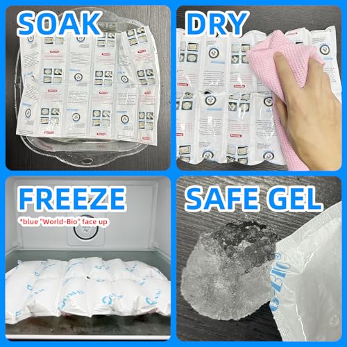 Image of Ice Pack Bulk, Flexible Cold Ice Pack Sheets for Coolers, Dry Ice for Shipping Frozen Food, Long Lasting Shipping Cold Packs, Automatic Cut, 3.5x2.2Inch, 96 Packs