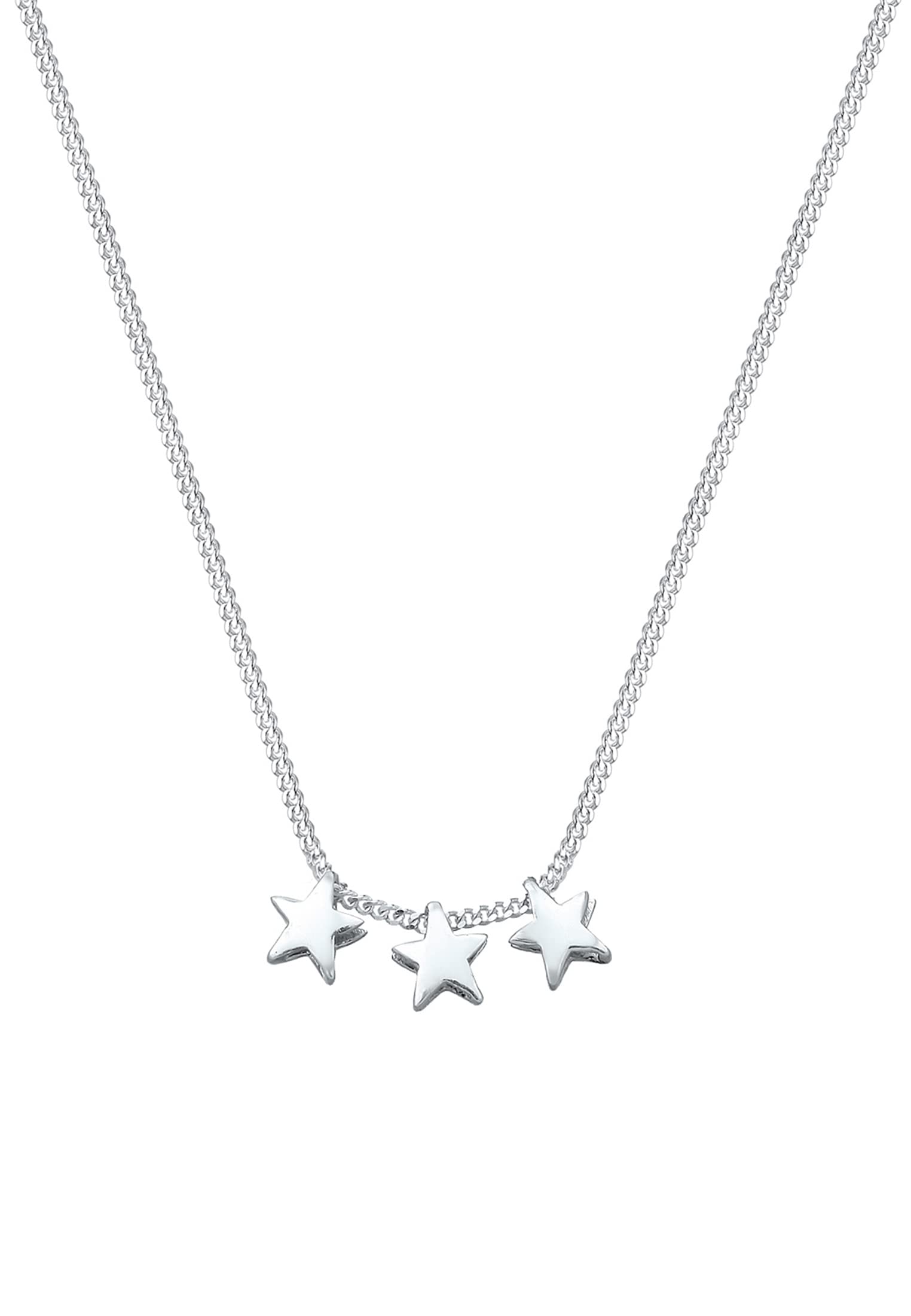 Elli Women Jewelry Necklace with Pendant Three Stars Astro Blogger Trend 925 Sterling Silver Length 45 cm