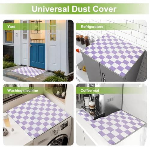 Image of Homecloud Non-Slip Washing Machine Mat - Durable Waterproof Protective Cover for Washer & Dryer, Dust-Resistant Mat Ideal for Laundry Room & Kitchen Appliances (Purple)