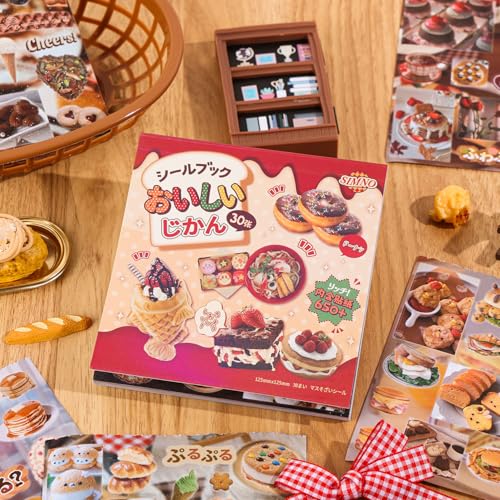 Image of Girl's Japanese Retro Sticker Book, Food and Daily Life Theme - 650+ Cute Old Showa Style Foodie Stickers, for DIY Scrapbooking Journaling Handbook Decoration