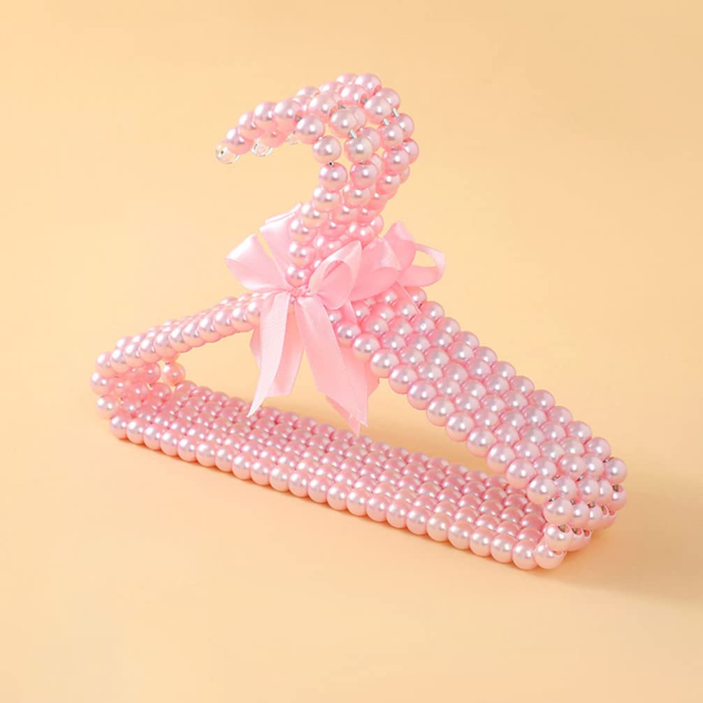 Toddmomy Perchas para bebés, 5 piezas de perlas, perchas de ropa con cuentas, perchas de vestir, pantalones, perchas, perchas, para niños, mascotas, perros, bebés, perchas para niños