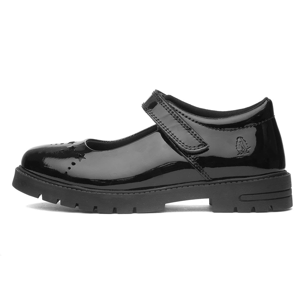 Hush Puppies Girls Sabrina Patent Senior School Uniform Shoe, Black, 3 UK