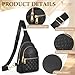 JASGOOD Women Sling Bag Crossbody Leather Fanny Packs Chest Bag Sling Backpack for Fashion Travel, Black