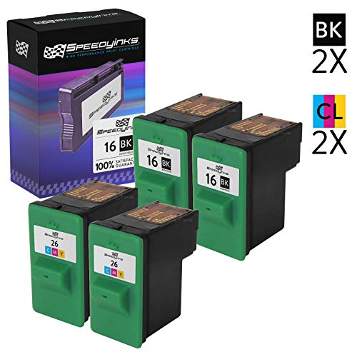 Speedy Inks Remanufactured Ink Cartridge Replacement for Lexmark #17 and #27 (2 Black, 2 Color, 4-Pack)