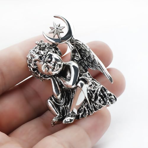 Image of Vintage Guardian Angel Jewelry Golden Crystal Flying Angel Wings Brooch Pin Wedding Bouquet Lapel Pin Jewelry for Women Bridal