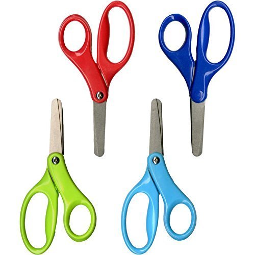 Fiskars 5 Inch Classic Blunt Tip Kids Scissors (4 Pack), Color Received May Vary by Fiskars