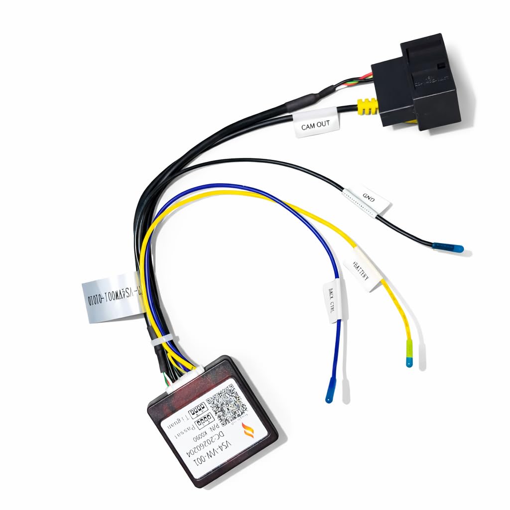 URVOLAX Original Rückfahrkamera-Decoder-Adapter, OEM RGB auf RCA (CVBS) Konverter für VW Skoda