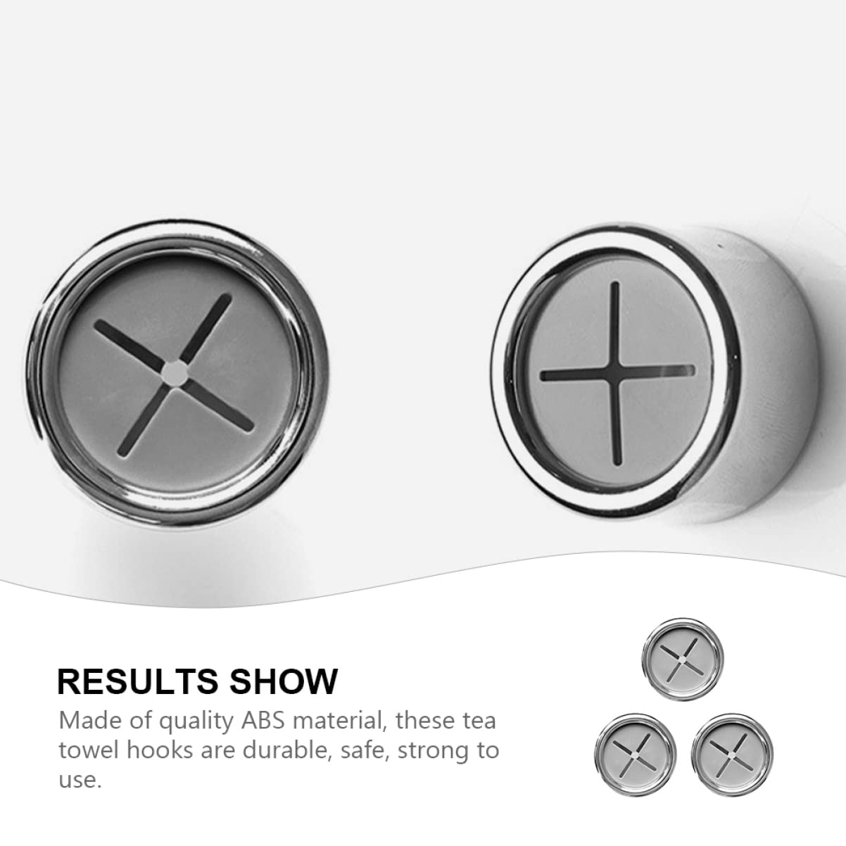 VASDEV 6 Piezas Stcik Robe Cocina Té Baño Redondo ABS Pesado Sin Ganchos Ganchos Trabajo Hogar Autoadhesivo Montaje de perforación Sin Perforaciones para Soportes de Platos Ducha Toalla a