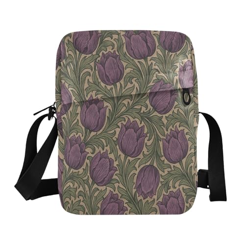messenger bags for women cross body bag men Women's Purses Adjustable Strap for business business- Vintage flower Pattern