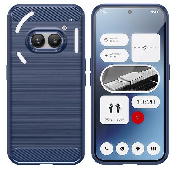 Image of NPRC Hybrid Ultra Slim Protective Case TPU Non-Slip Carbon Fiber Texture Shockproof Case Cover for Nothing Phone 2A Plus - Blue