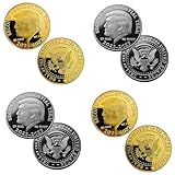 4 Pcs/Set Donald Trump Commemorative Coins, President Term 2025-2029, Gold Plated and Silver Plated Novelty Coins, Collectible Gift