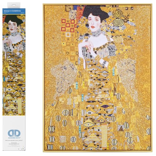 Dj E Iluminación, Office Product DIAMOND DOTZ - Kit de pintura para mujer en oro (Klimt), pañuelo, 67 x 91 cm