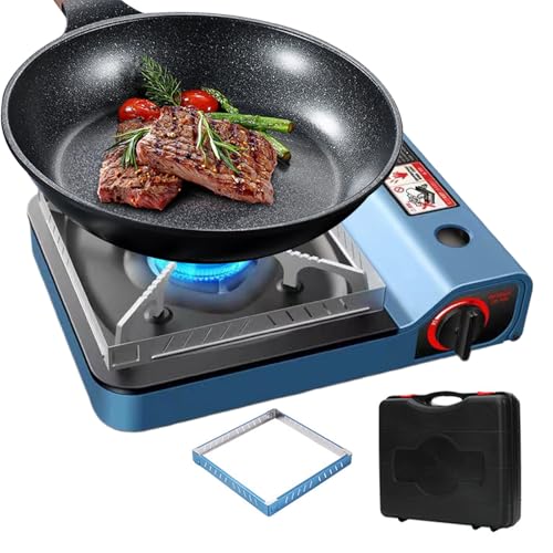 Estufa de Camping con Quemador - Cocina de Exterior a Prueba de | Estufa Ligera de Calentamiento Rápido para Senderismo, Picnic, Viaje, Barbacoa, Hogar, Jardín y Aventuras al Aire Libre