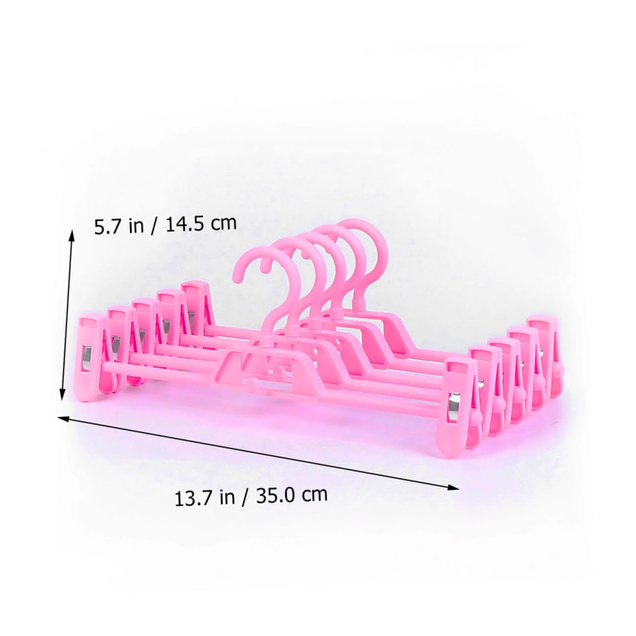 Percha para Pantalones de Plástico Rosa 10 Piezas, Ajustable